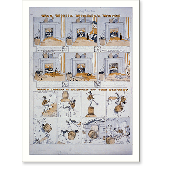 Historic Print, Wee Willie Winkie's world. They are all dozing comfortably. by Lyonel Feininger Hans takes a survey of the scenery.K Pommerhanz, Munich., 18" x 24"