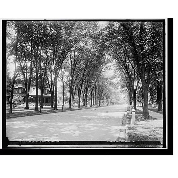 Historic Print, West Genesee Street, Syracuse University, 18" x 24"