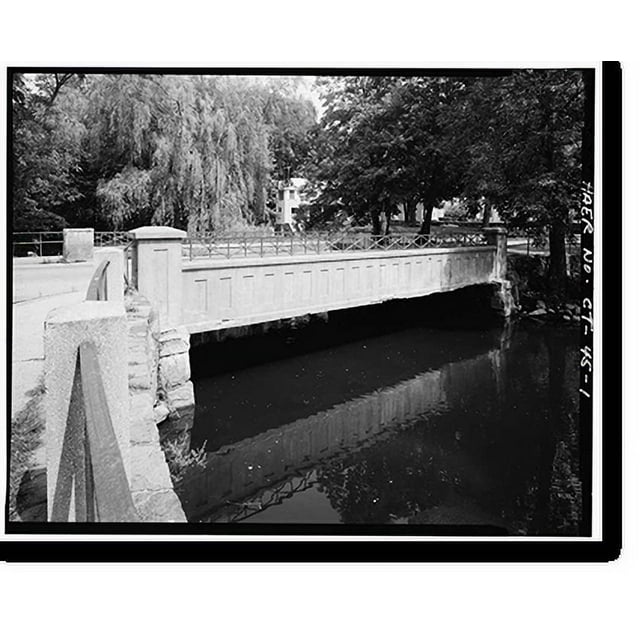 Historic Print, West Main Street Bridge, Spanning Wepawaug River
