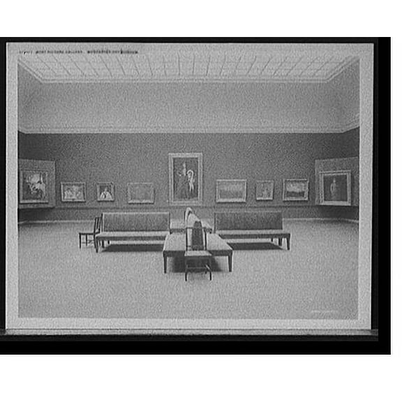 Historic Print, West picture gallery, Worcester Art Museum, 18" x 24"