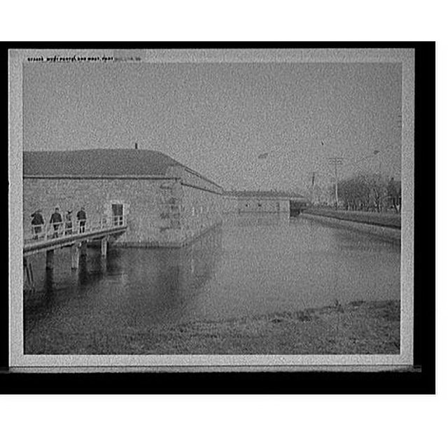 Historic Print, West portal and moat, Fort Monroe, Va., 16" x 20