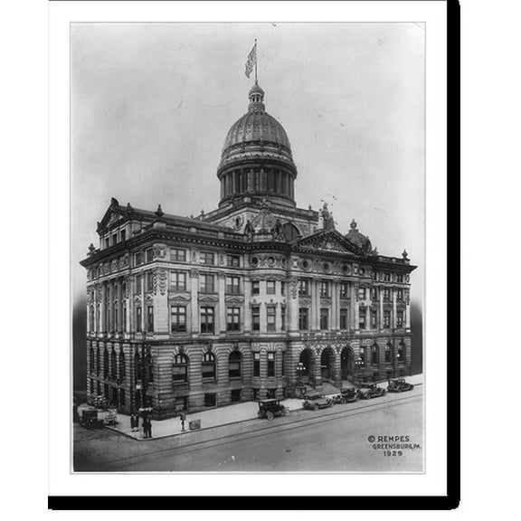 Historic Print, Westmoreland County courthouse, Greensburg, Pa., 16" x 20"