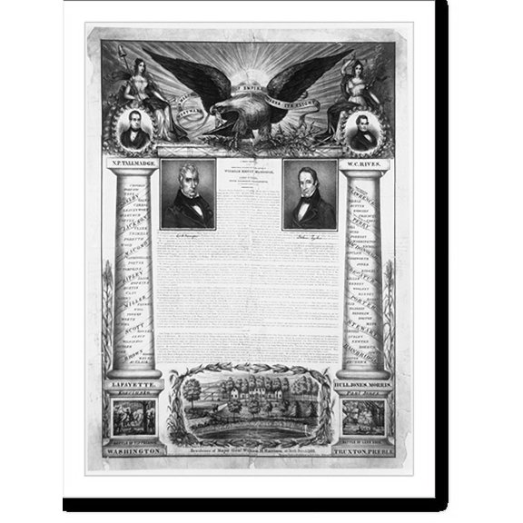 Historic Print, Westward the march of empire takes it flight.lith. by Baker, 8 Wall St., N.Y. ; designed, written, & published by B.O. Tyler, Albany, N.Y., 18" x 24"