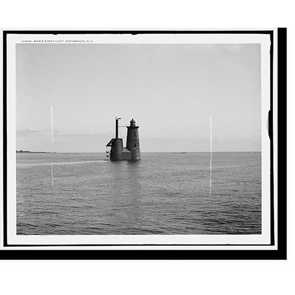 Historic Print, Whale's [i.e. Whale] Back Light, Portsmouth, N.H., 16" x 20"