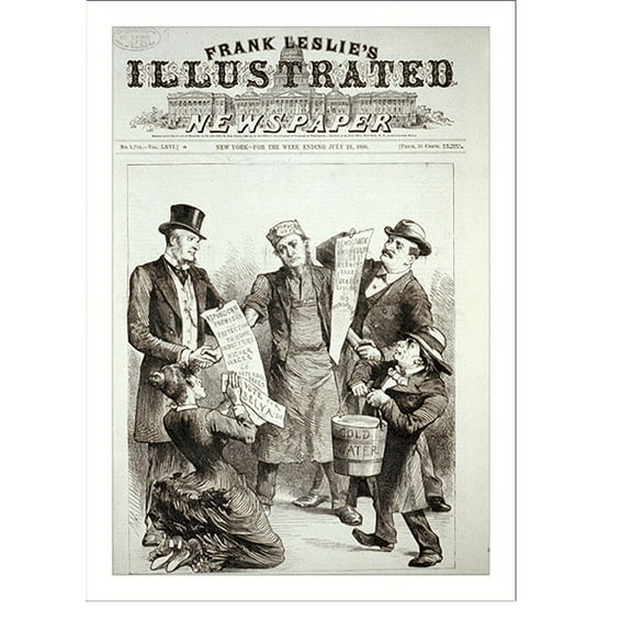 Historic Print, Which? A timely question [man labeled popular vote" looking at Republican, Democratic, women suffrage, and temperance advocates]", 16" x 20"