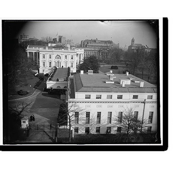 Historic Print, White House & Executive Offices, 2/8/38, 18" x 24"