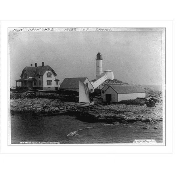 Historic Print, White Island Light and dwelling, 16" x 20"