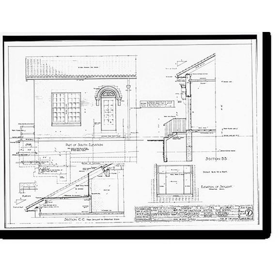 Historic Print, Whittier State School, Hospital & Receiving Building, 11850 East Whittier Boulevard, Whittier, Los Angeles County, CA - 30, 18" x 24"