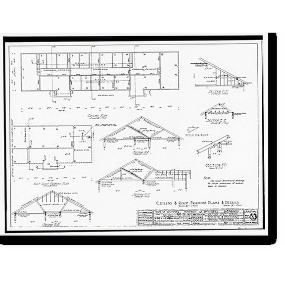 Historic Print, Whittier State School, Hospital & Receiving Building, 11850 East Whittier Boulevard, Whittier, Los Angeles County, CA - 37, 18" x 24"