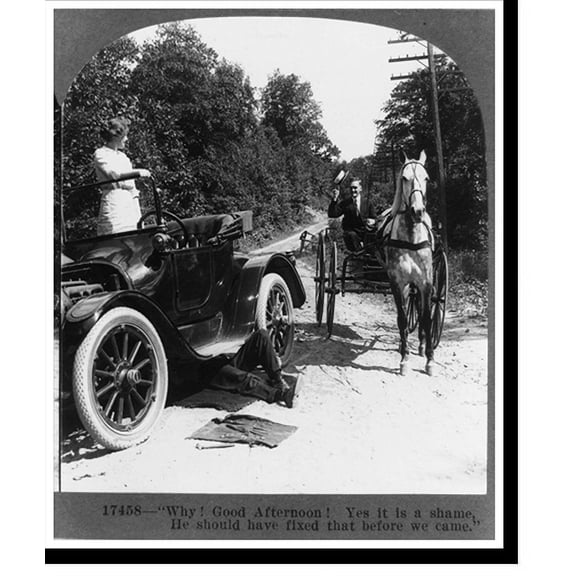 Historic Print, Why! Good afternoon! Yes it is a shame. He should have fixed that before we came, 16" x 20"