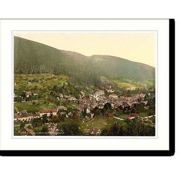 Historic Print, Wildbad from Paulineshohe Wurtemburg Germany, 18" x 24"