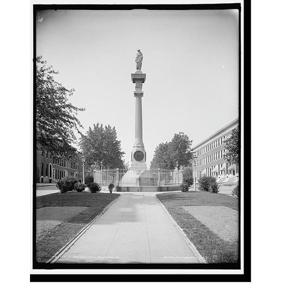 Historic Print, Wildey Memorial, Baltimore, Md., 18" x 24"