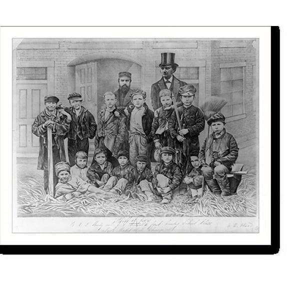 Historic Print, Will it pay? D.L. Moody and J.V. Farwell's first Sunday school class, North Market Hall, Chicago, Ill..Ruehlow., 16" x 20"