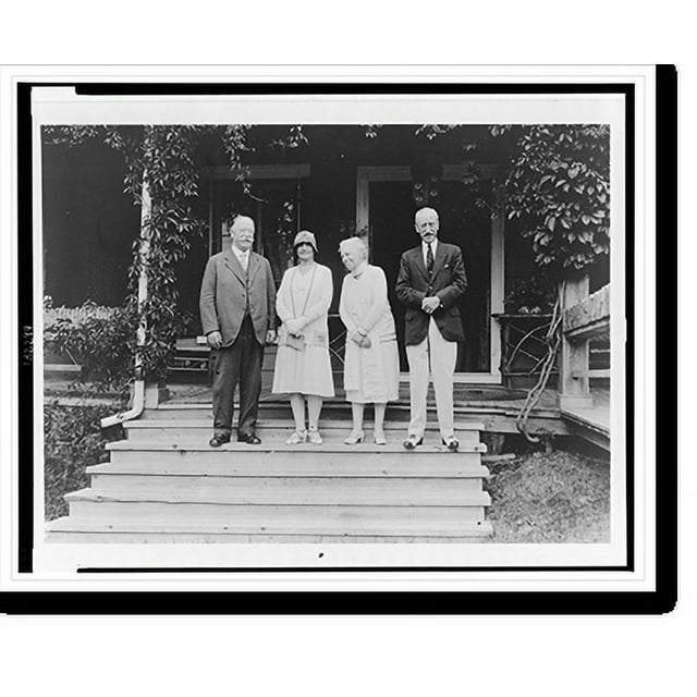 Historic Print, [William Howard Taft standing on steps with his wife