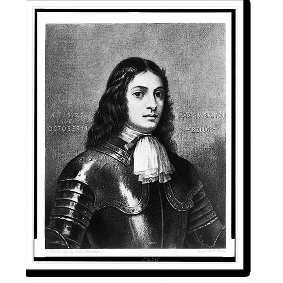 Historic Print, [William Penn, half-length portrait, facing right], 16" x 20"