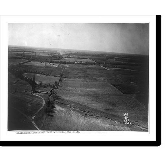 Historic Print, Williamson County Oilfield - looking due south, near Taylor, Texas, 18" x 24"