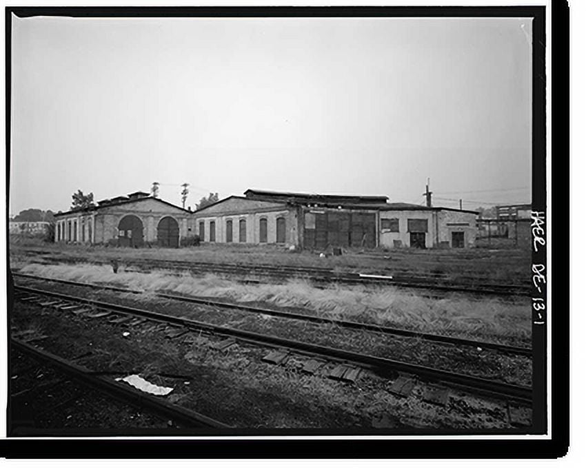 Historic Print, Wilmington & Northern Railroad, Repair Shop, Beech