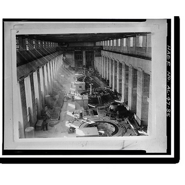 Historic Print, Wilson Dam & Hydroelectric Plant, Spanning Tennessee