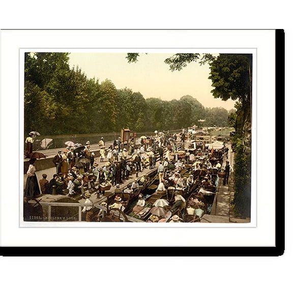 Historic Print, Windsor Boulters Lock London and suburbs England, 18" x 24"