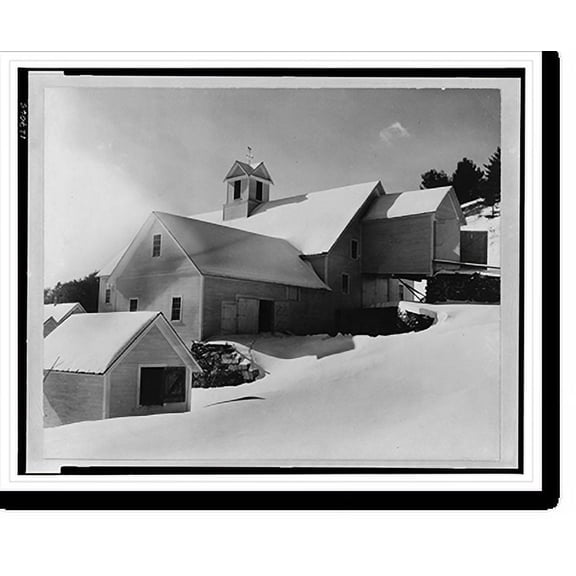 Historic Print, Windsor County, New Hampshire. Barn of a dairy farmer, 16" x 20"