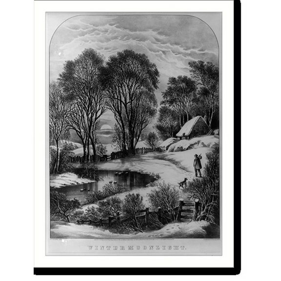 Historic Print, Winter moonlight, 18" x 24"