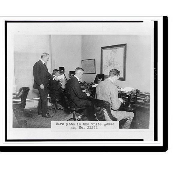 Historic Print, Wire room in the White House, 16" x 20"