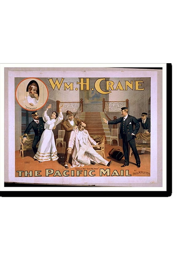Historic Print, Wm. H. Crane. The Pacific mail by Paul M. Potter., 18" x 24"