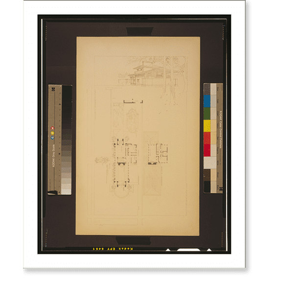Historic Print, Wohnhaus im Vorort für Tomek in Riverside, Ills. [i.e. Illinois].Frank Lloyd Wright., 16" x 20"