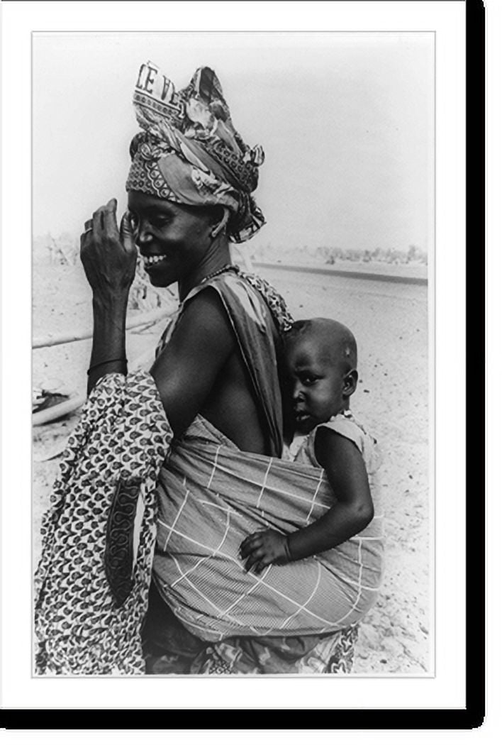 Historic Print, [Woman carrying baby on her back in the Sahelian Zone of West Africa during