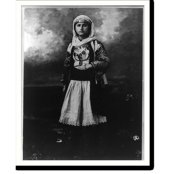 Historic Print, Woman in old Greek Costume, 1920, 16" x 20"