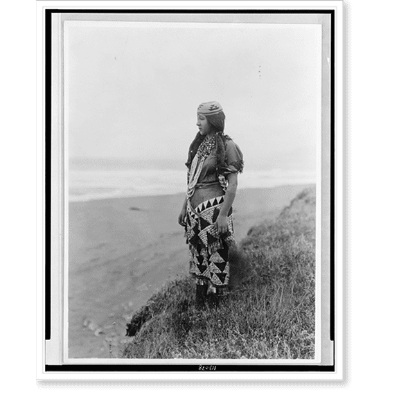 Historic Print, Woman's primitive dress. Tolowa, 16" x 20"