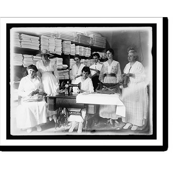 Historic Print, [Women performing textile work], 16" x 20"