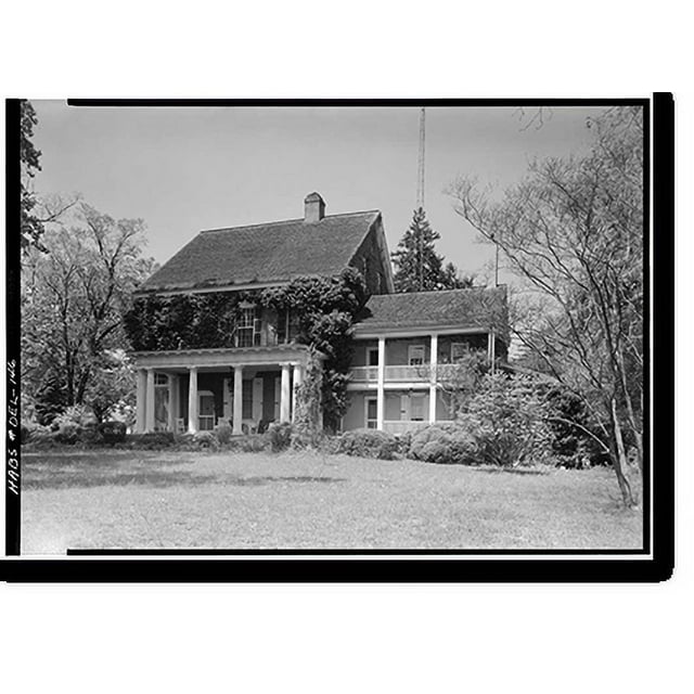 Historic Print, Woodburn, Kings Highway, Dover, Kent County, DE, 16" x