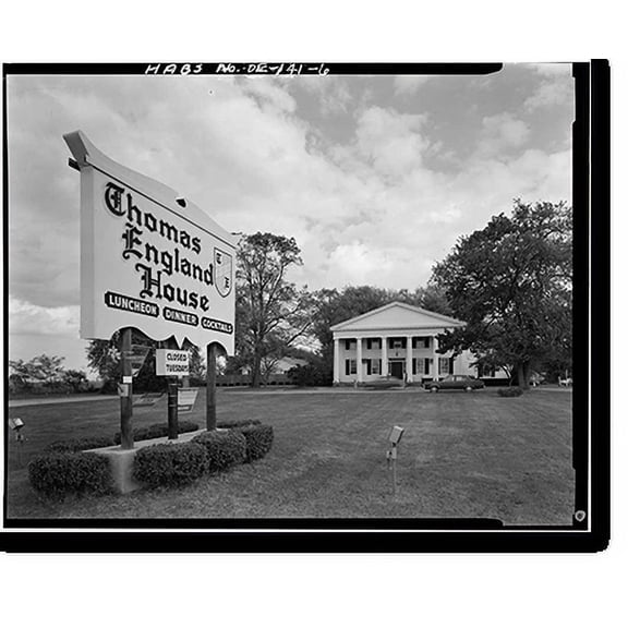 Historic Print, Woodlawn, Route 13, State Road 12 vicinity, Smyrna, Kent County, DE - 6, 16" x 20"