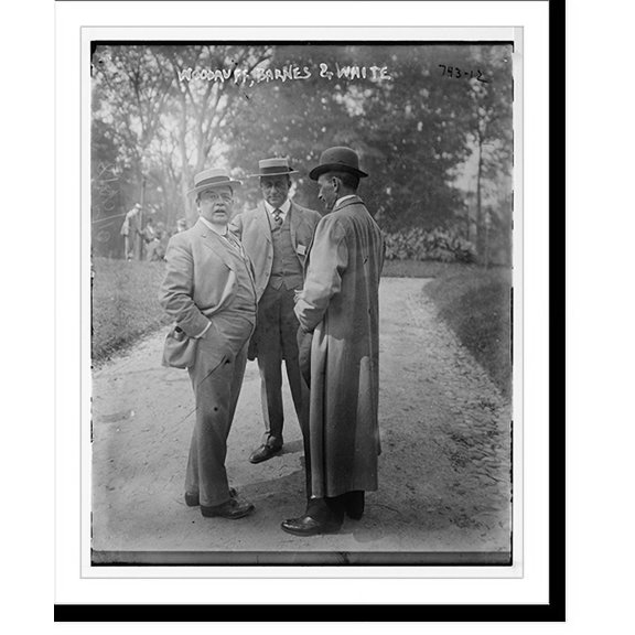 Historic Print, Woodruff, Barnes, and White, standing together in park, 16" x 20"