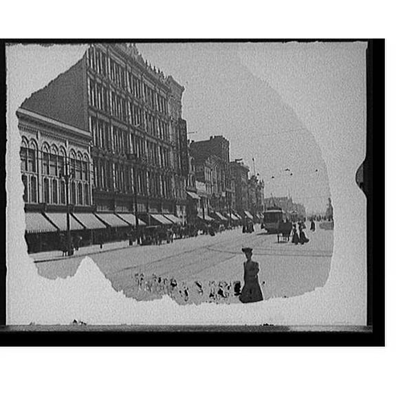 Historic Print, [Woodward Avenue, south from Grand River Avenue, Detroit, Mich.], 18" x 24"