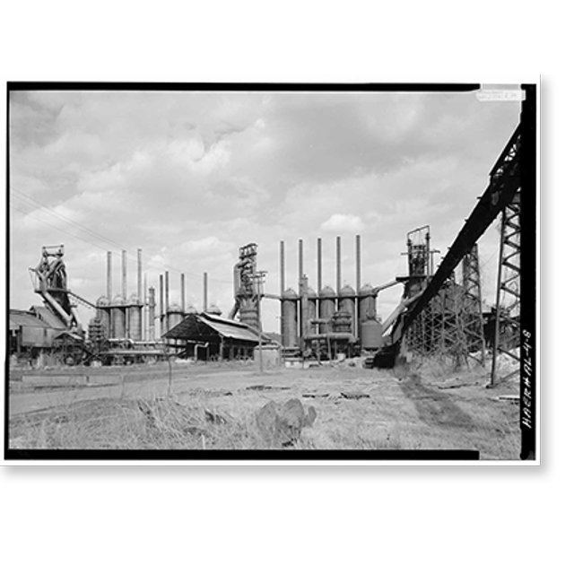 Historic Print, Woodward Coal & Iron Company Furnace, Opossum Creek