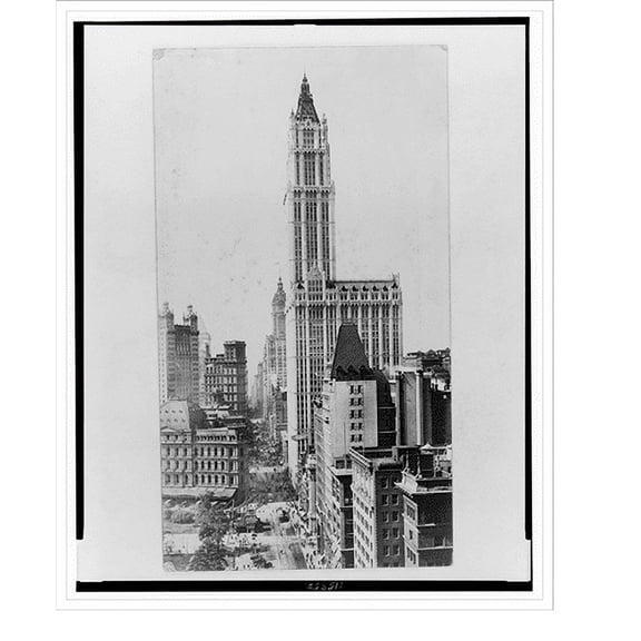 Historic Print, Woolworth Building & B'way south, 18" x 24"