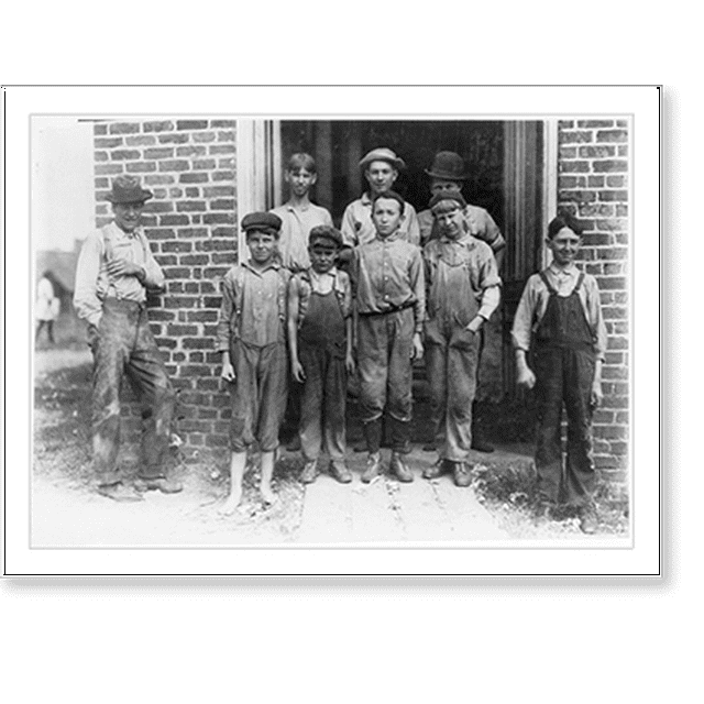 Historic Print, Workers in the Nokomis Cotton Mill, Lexington, N.C. The