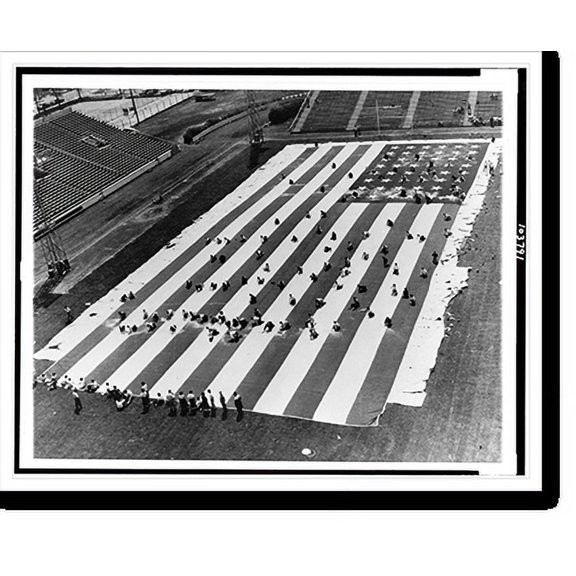 Historic Print, World's largest flag cleaned, 18" x 24"