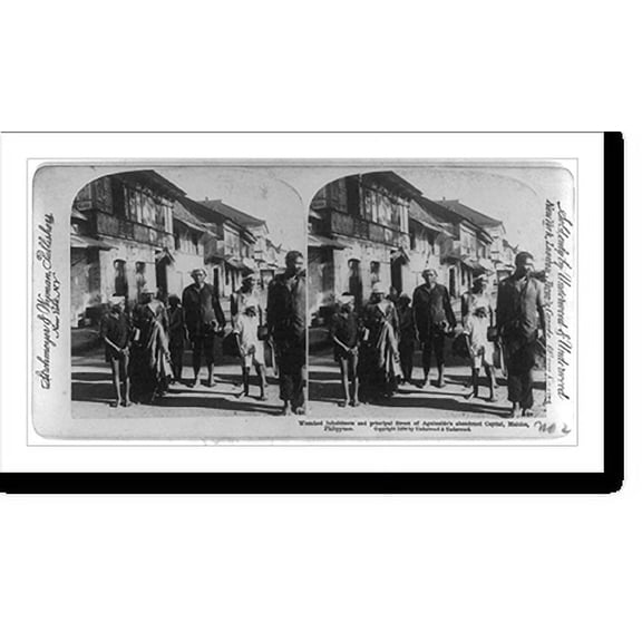 Historic Print, Wretched inhabitants and principal street of Aguinaldo's abandoned Capital, Malolos, Philippines, 16" x 20"