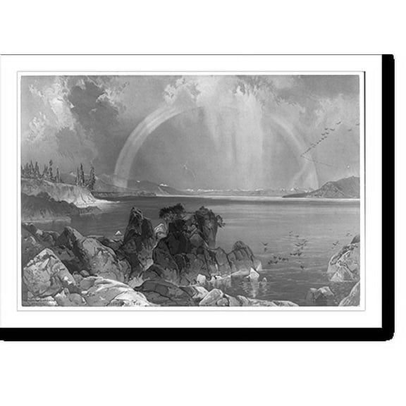 Historic Print, Yellowstone Lake.TM ; Prang's American Chromos., 16" x 20"