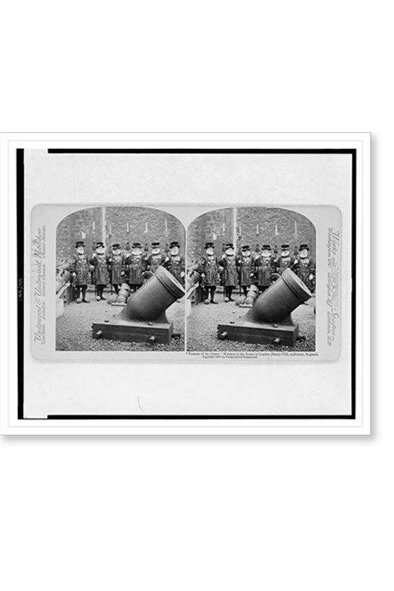 Historic Print, Yeomen of the guard - warders at the Tower of London (Henry VIII uniforms) England, 16" x 20"