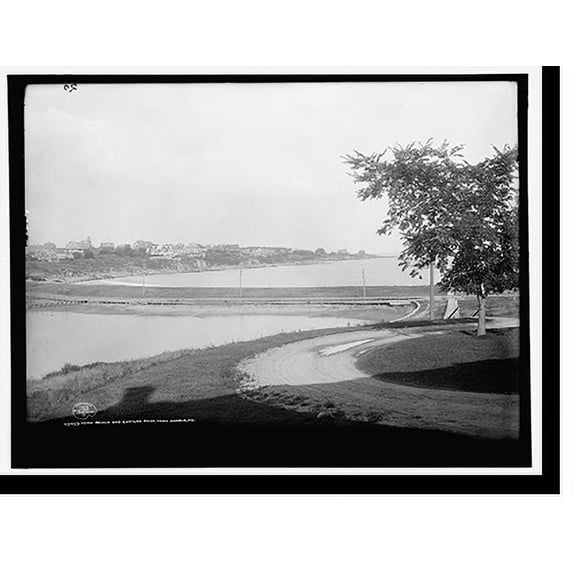 Historic Print, York Beach and Eastern Point, York Harbor, Me., 16" x 20"