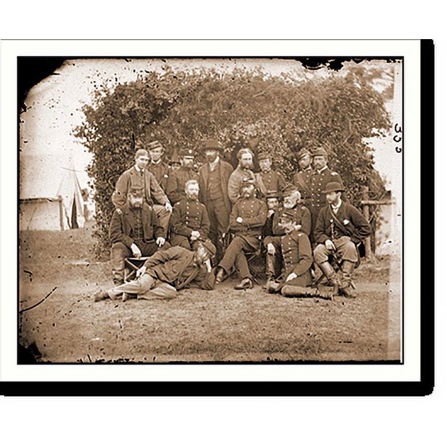 Historic Print, Yorktown Va. vicinity. Gen. Randolph B. Marcy officers