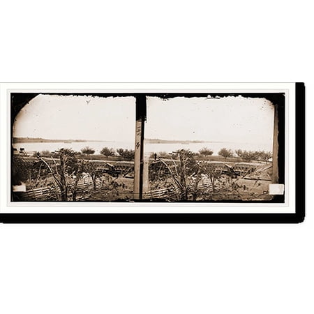 Historic Print, Yorktown Virginia (vicinity). Federal Battery No. 1 two miles below Yorktown. Parro, 16" x 20"