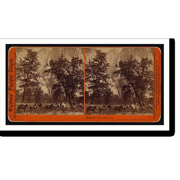 Historic Print, Yosemite Falls 2630 feet Yosemite Valley Mariposa County Cal. - 2, 18" x 24"