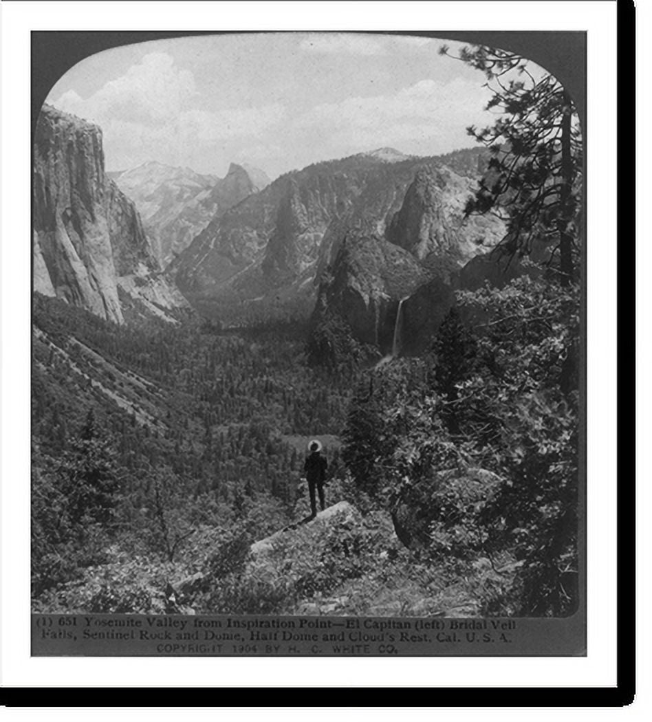 Historic Print, Yosemite Valley from Inspiration Point El Capitan