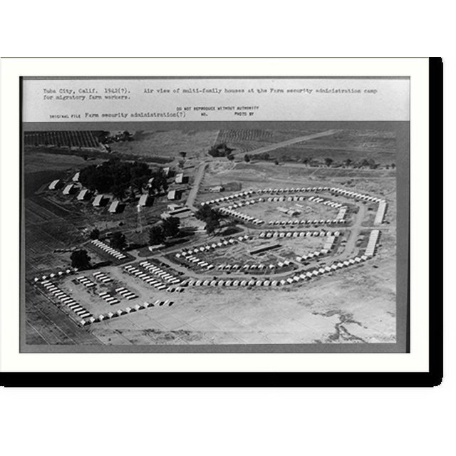 Historic Print, Yuba City, Calif. 1942(?) Air view of multifamily