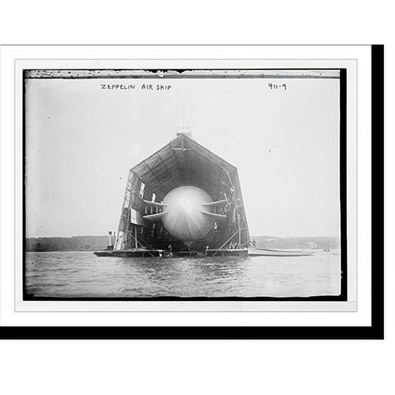 Historic Print, Zeppelin Air Ship, blimp inside, 18" x 24"